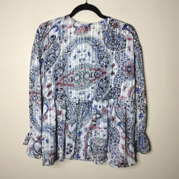 NWT RD & Koko Sheer Floral Babydoll Blouse Oversized Boho Top M - Picture 4 of 7